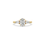 Lab Grown 3 Stone Oval Diamond Engagement Ring