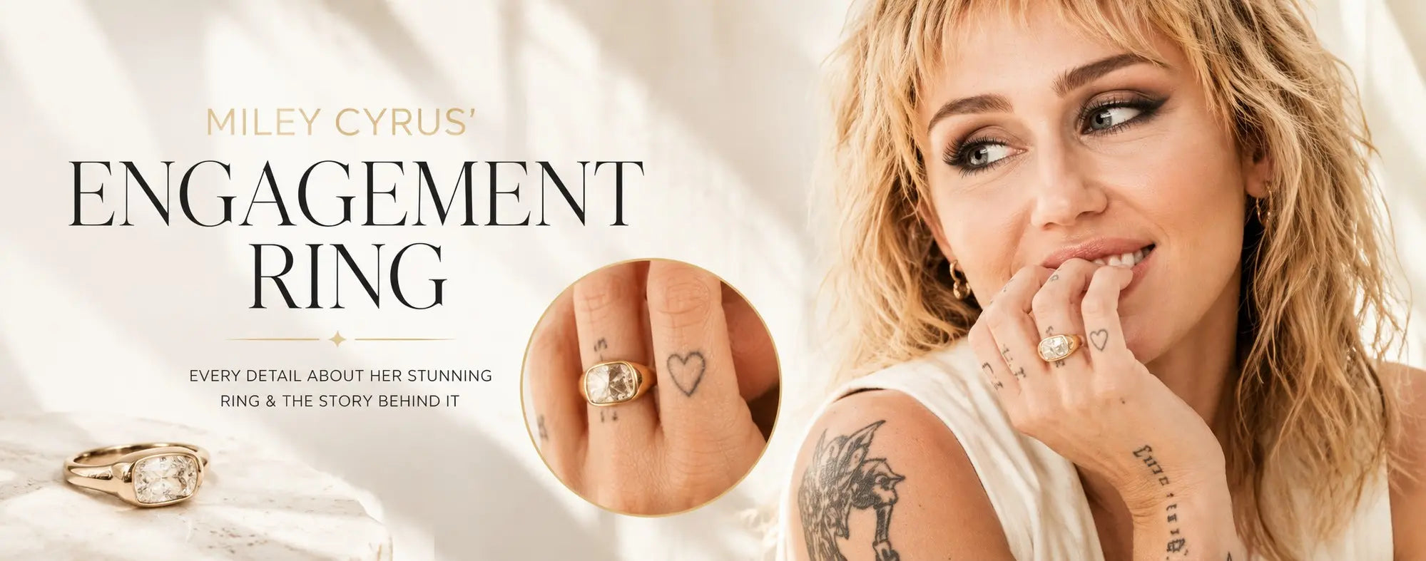 Miley Cyrus engagement ring details and design inspiration featuring her iconic diamond engagement ring and jewelry style.