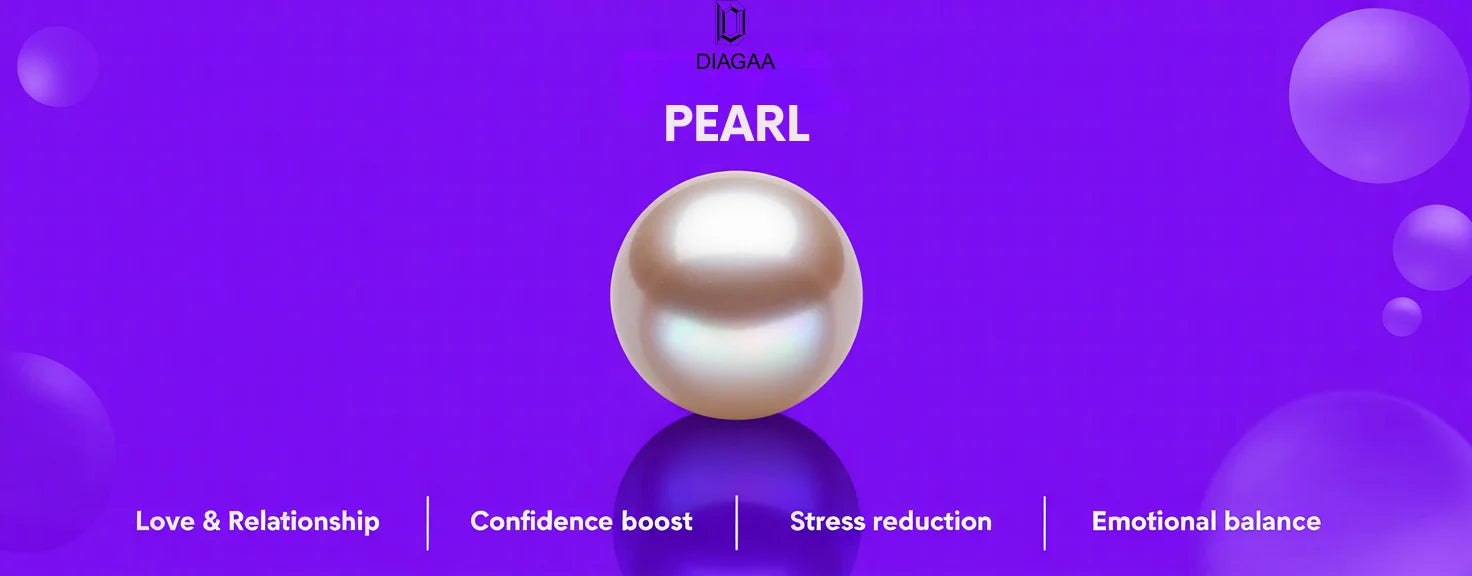 June Birthstone pearl with plain purple background and its benefits