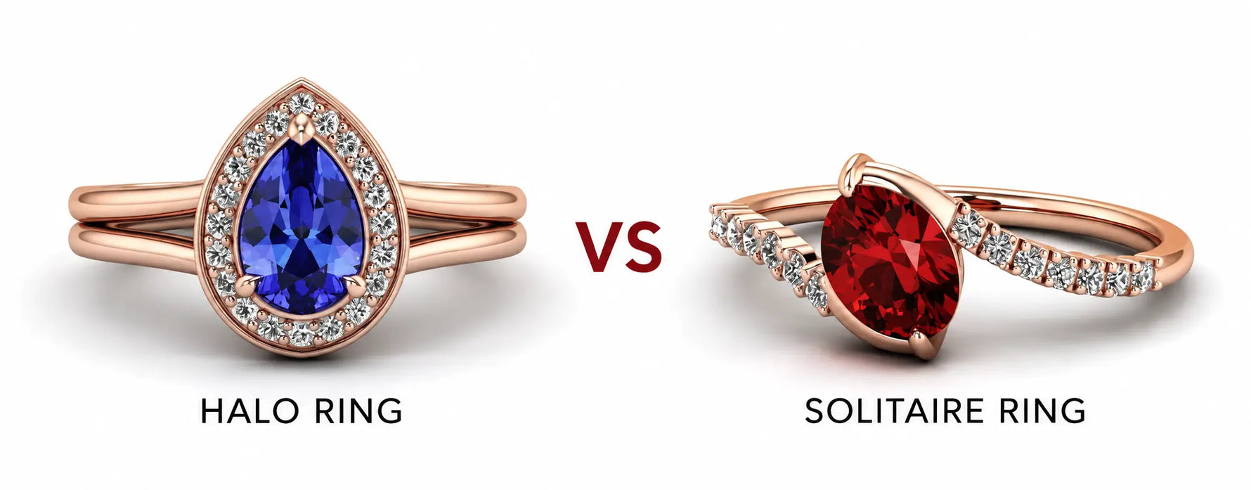 Solitaire Vs Halo Engagement Ring