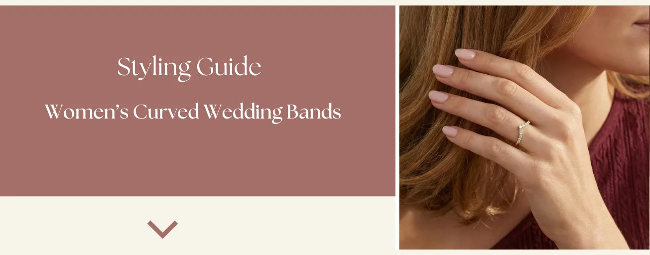 Women's curved band styling guides, curved wedding band for women by Diagaa
