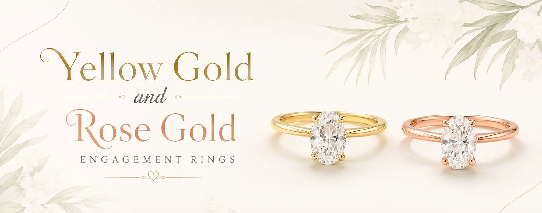Yellow Gold and Rose Engagement Rings