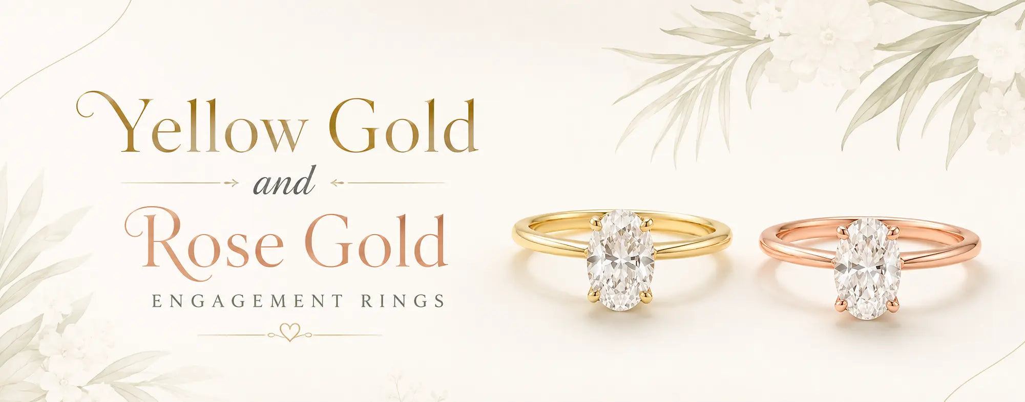 Yellow Gold and Rose Engagement Rings