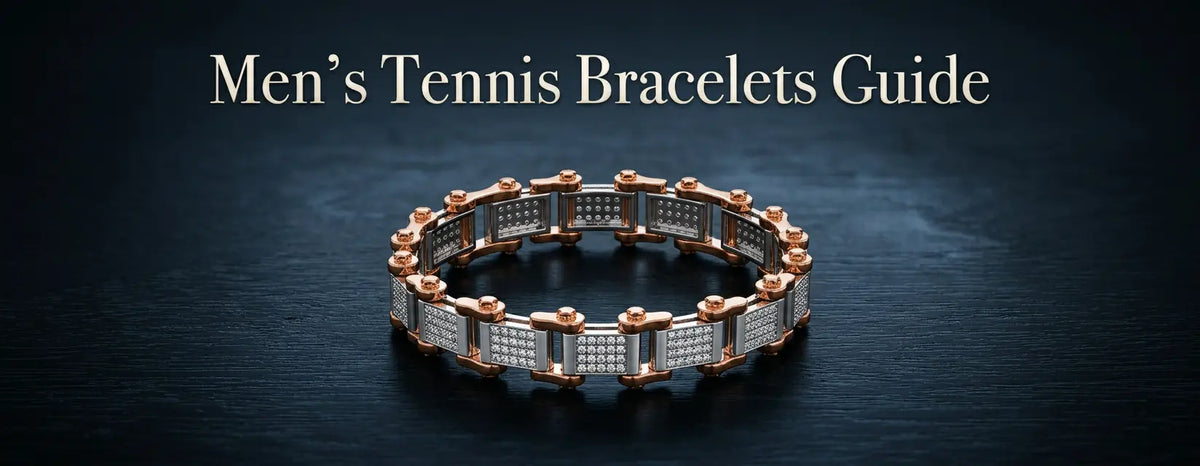 men's tennis bracelet from Diagaa sitting over dark navy color backdrop