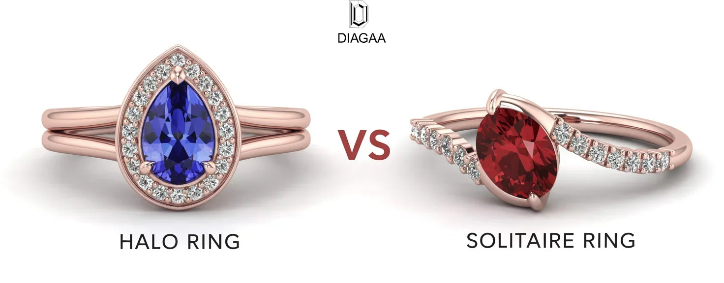 Solitaire Vs Halo Engagement Ring