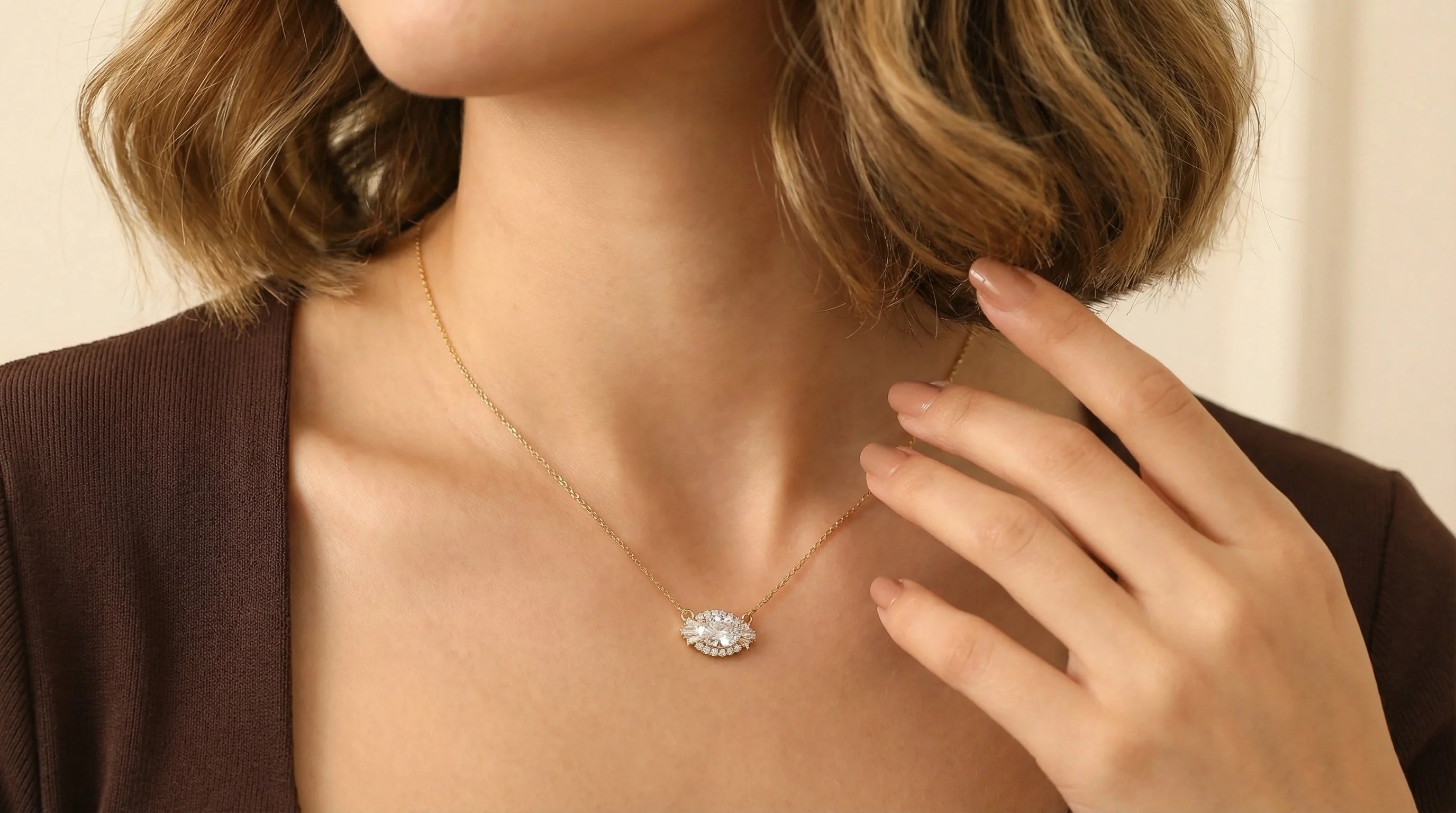 Oval Diamond Necklaces