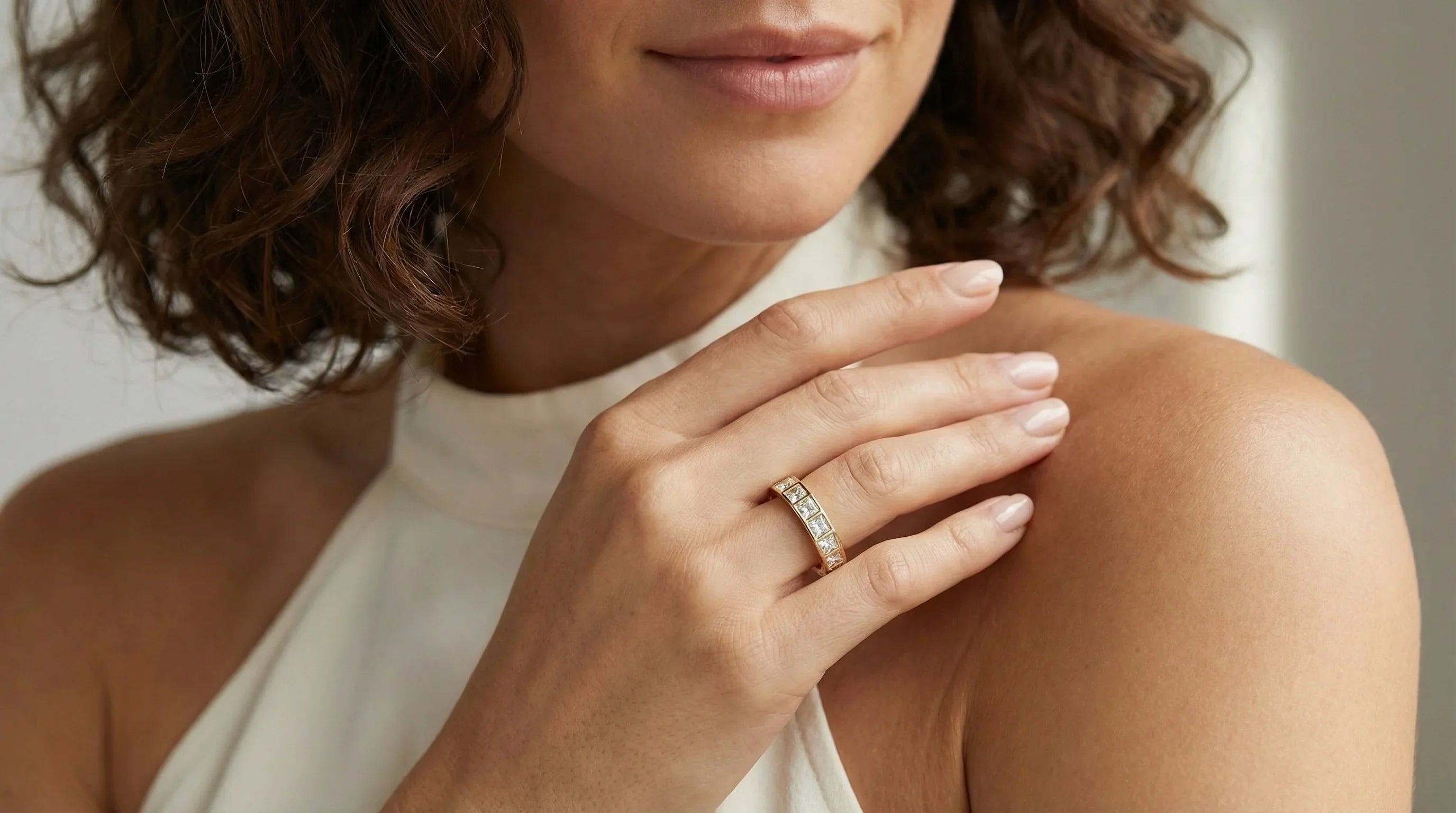 Women Princess Cut Diamond Bands
