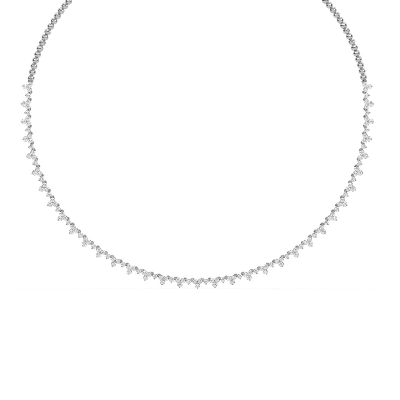 4.75 CT Lab Grown Diamond Trio Cluster Necklace