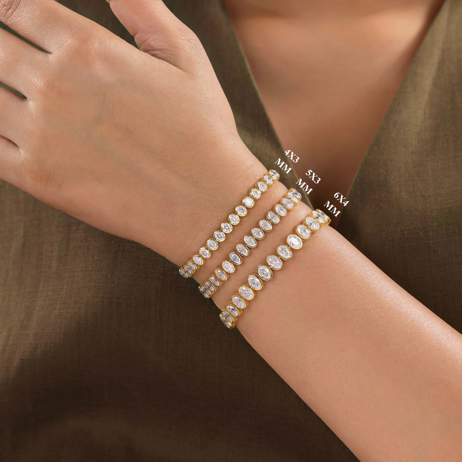 Oval Lab Diamond Tennis Bracelet