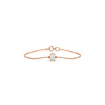 14K Rose Gold Oval Solitaire Diamond Bracelet