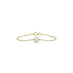 14K Yellow Gold Oval Solitaire Diamond Bracelet