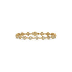14K Yellow Gold Round Diamond Clover Tennis Bracelet