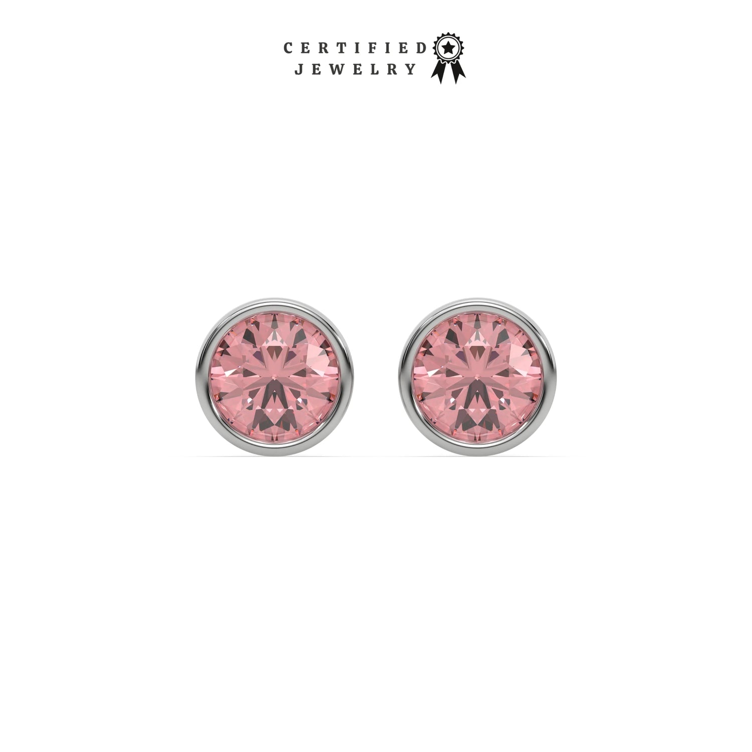 6 CT Fancy Pink Diamond Classic Round Solitaire Earrings