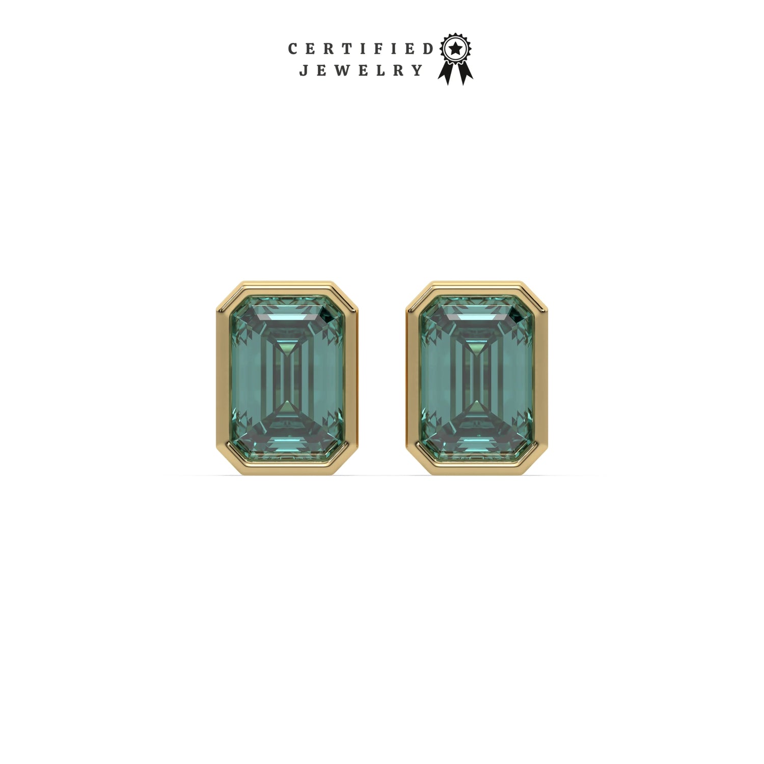 6 CT Fancy Green Diamond Emerald Solitaire Earrings