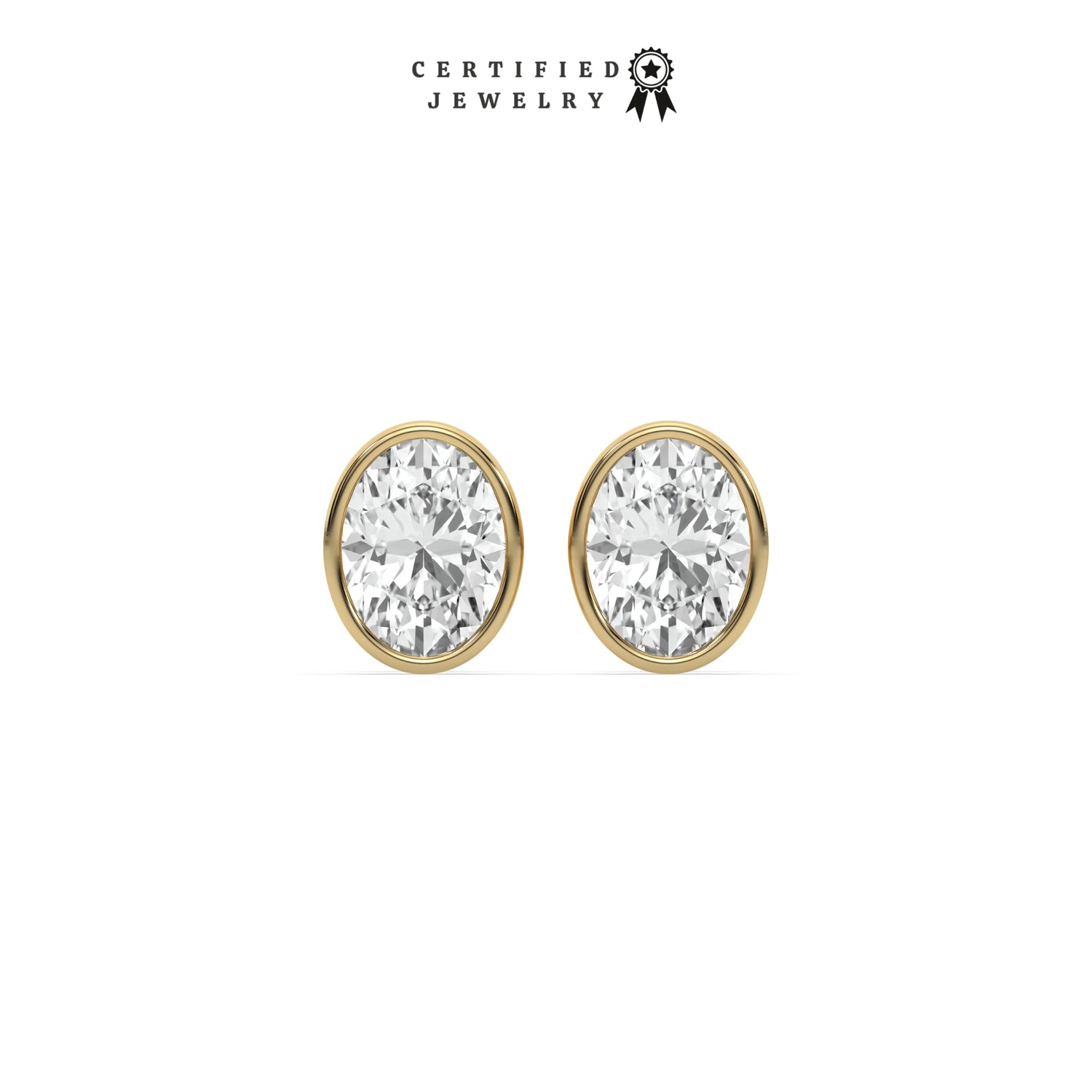 2 CT Classic Lab Diamond Oval Cut Studs Earrings