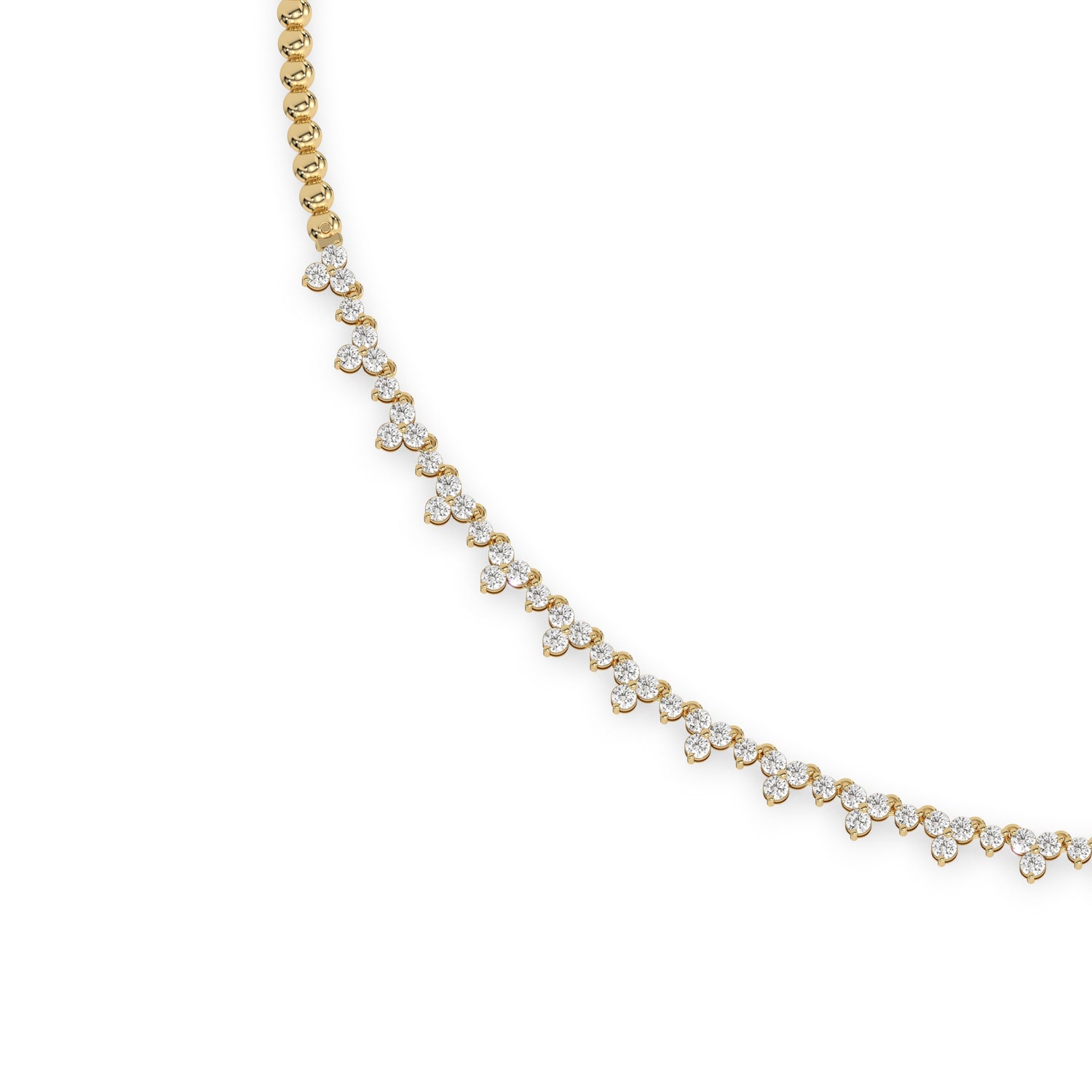 4.75 CT Lab Grown Diamond Trio Cluster Necklace