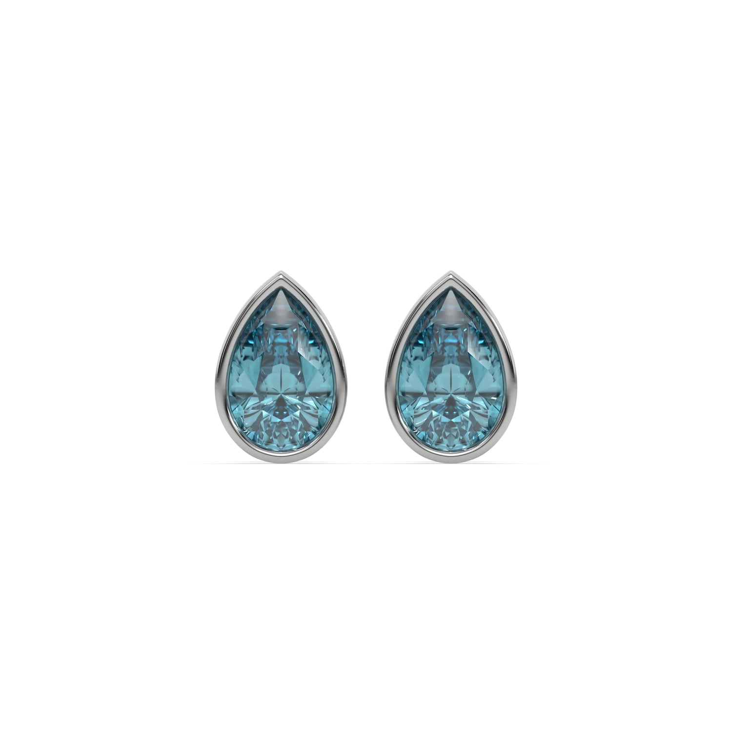 6 CT Fancy Blue Diamond Pear Cut Earrings