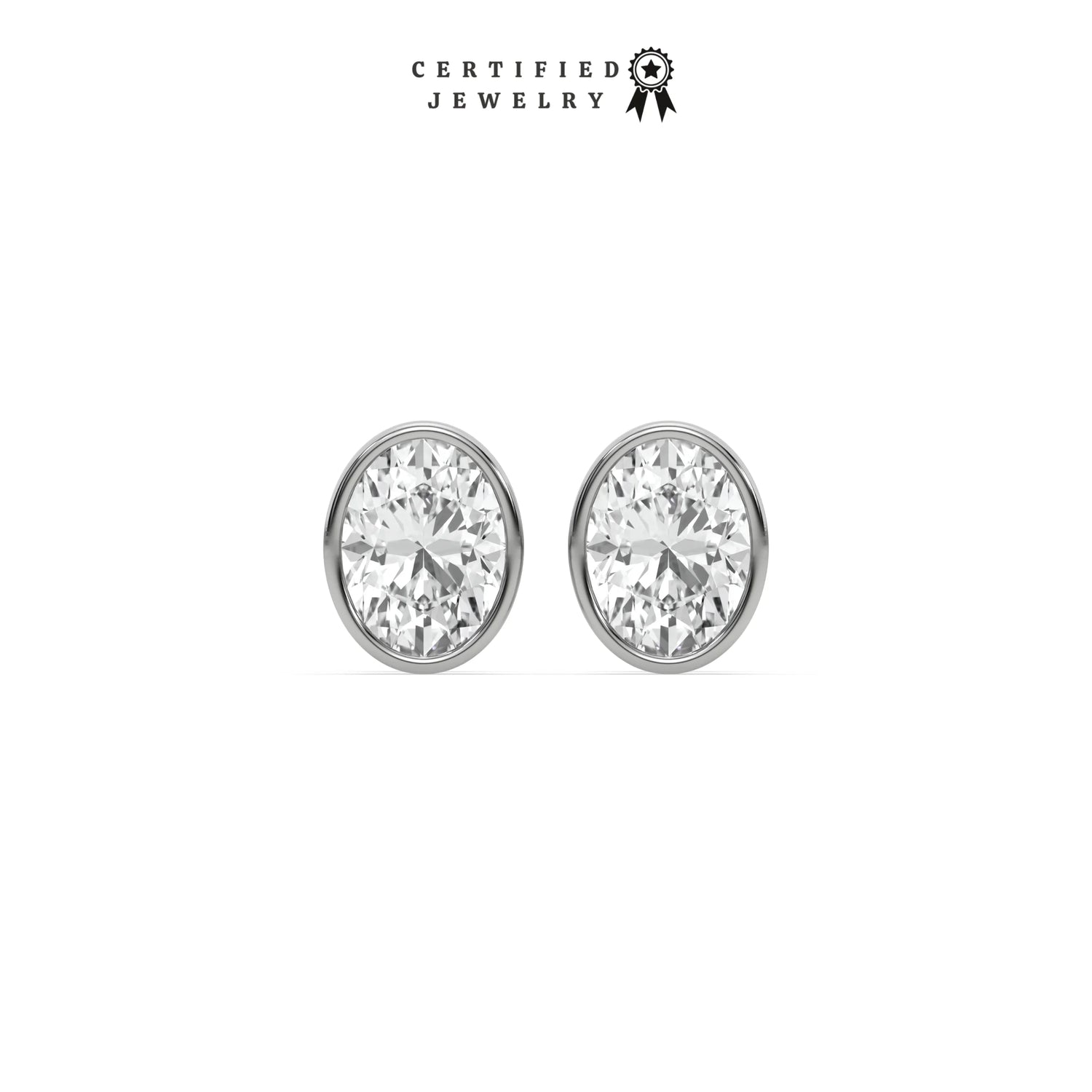 2 CT Natural Diamond Oval Cut Earrings