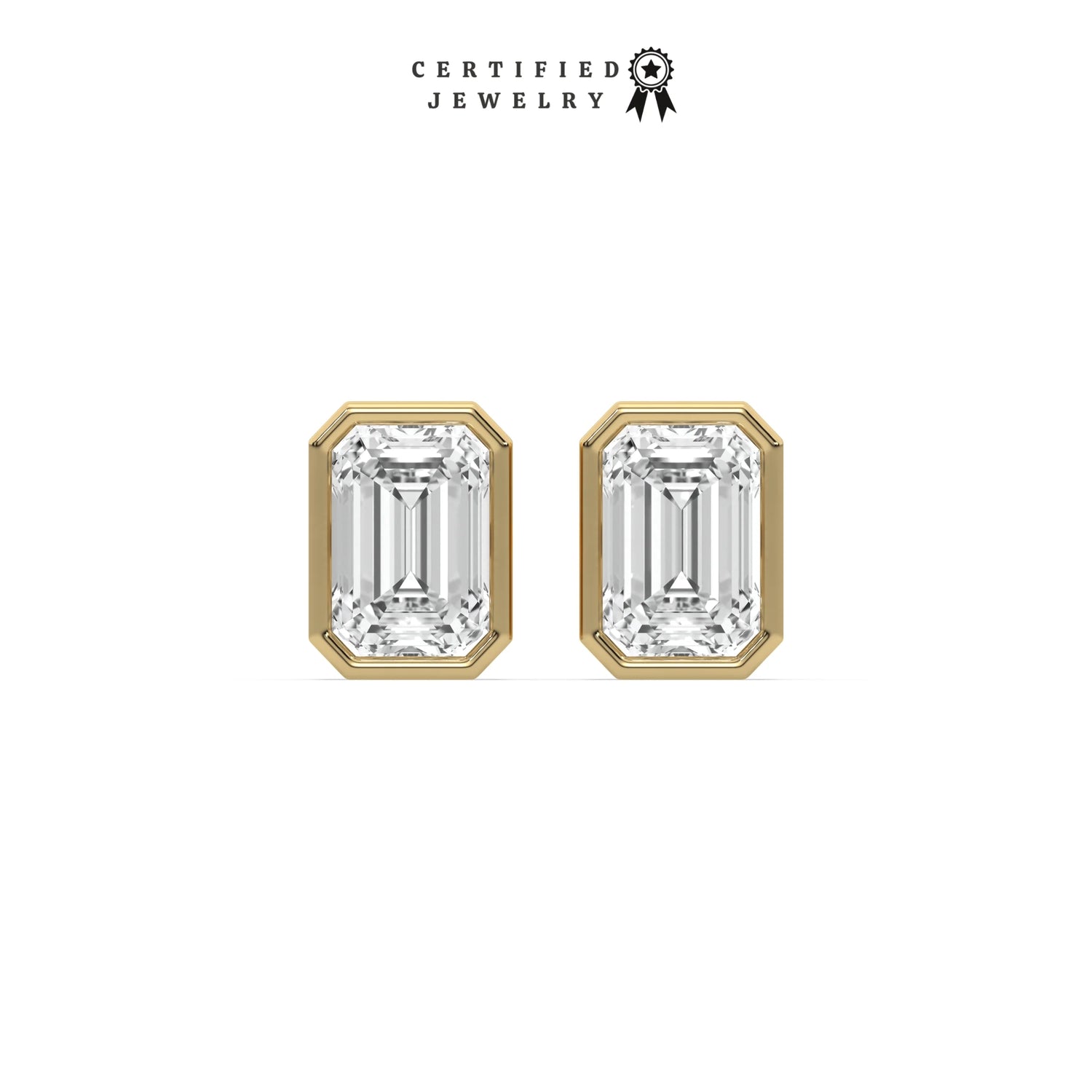 Lab Diamond Emerald Cut Solitaire Earrings