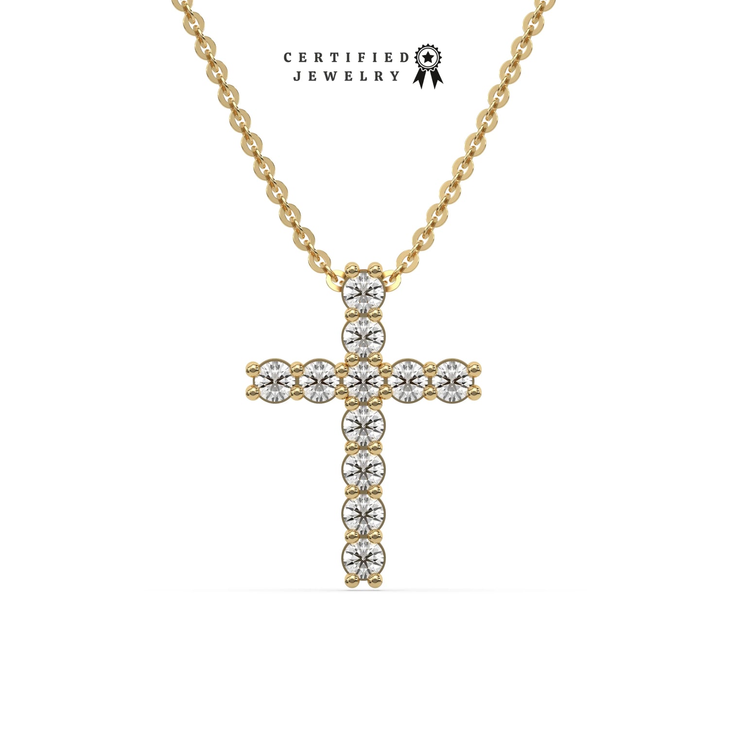 0.38 CT Lab Diamond Round Cross Pendant