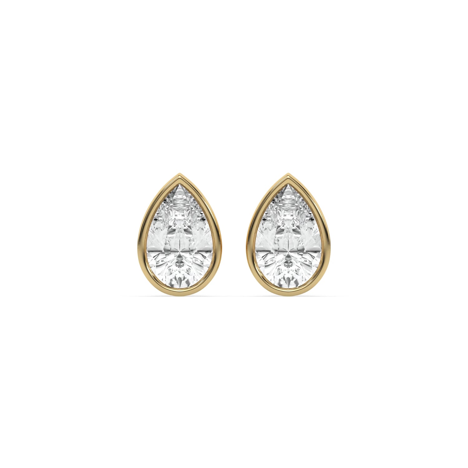 2 CT Natural Diamond Pear Shaped Solitaire Studs Earrings