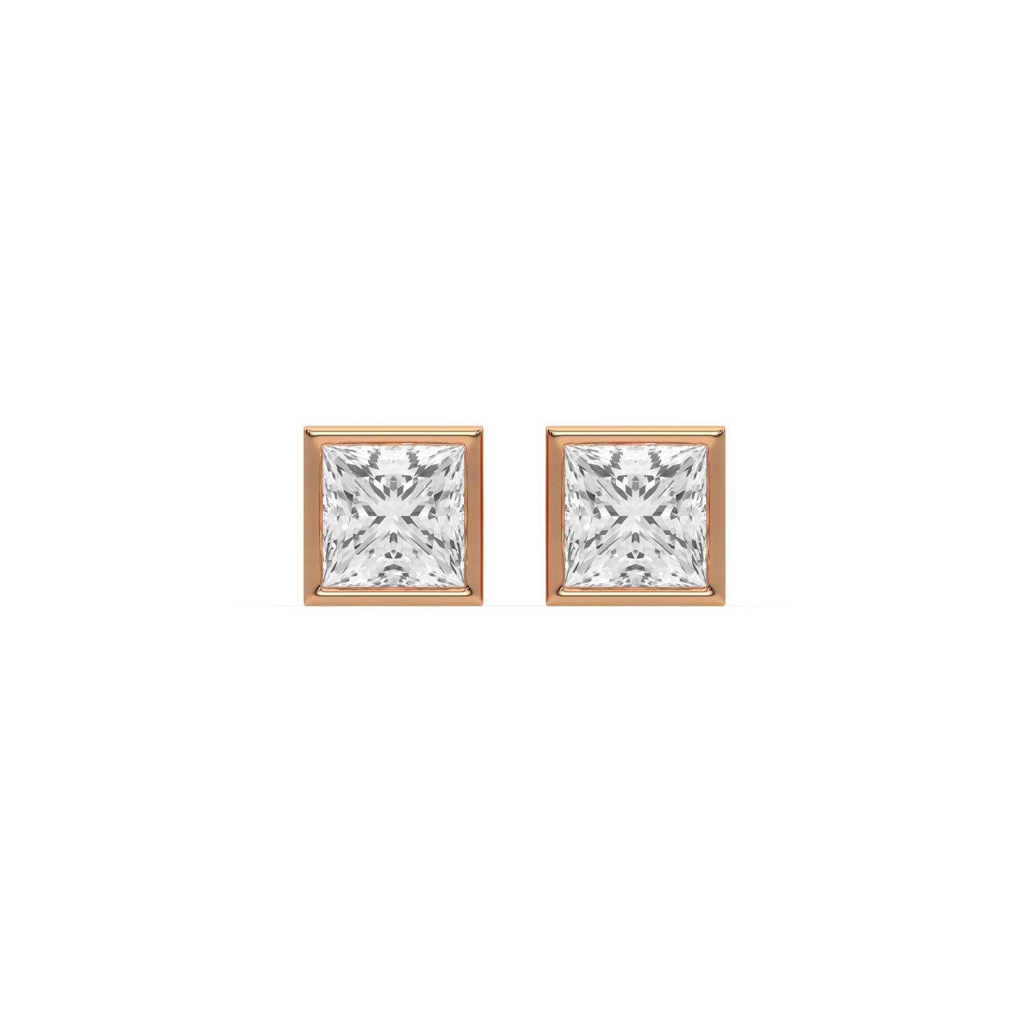 2 CT Lab Diamond Princess Cut Solitaire Earring