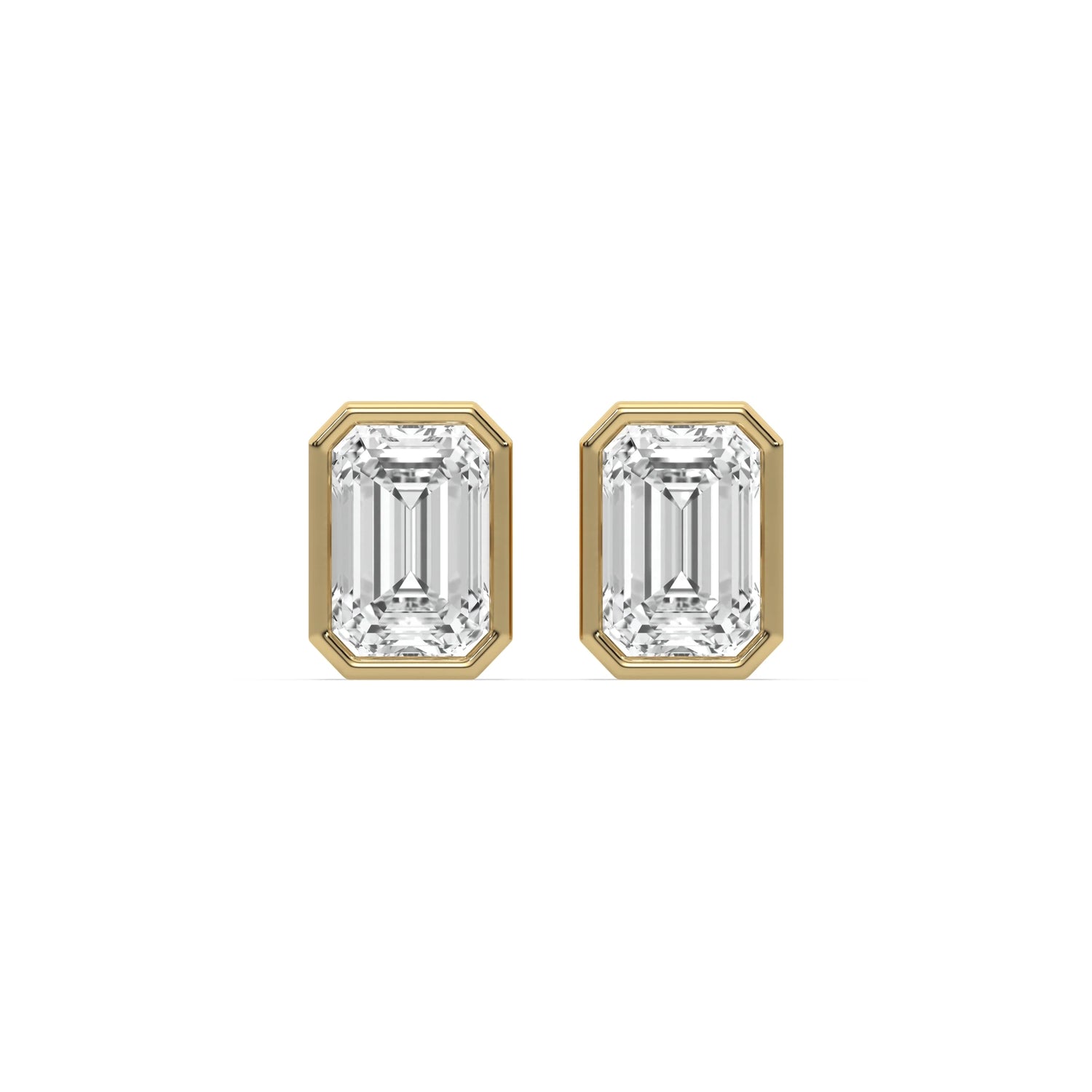 Lab Diamond Emerald Cut Solitaire Earrings