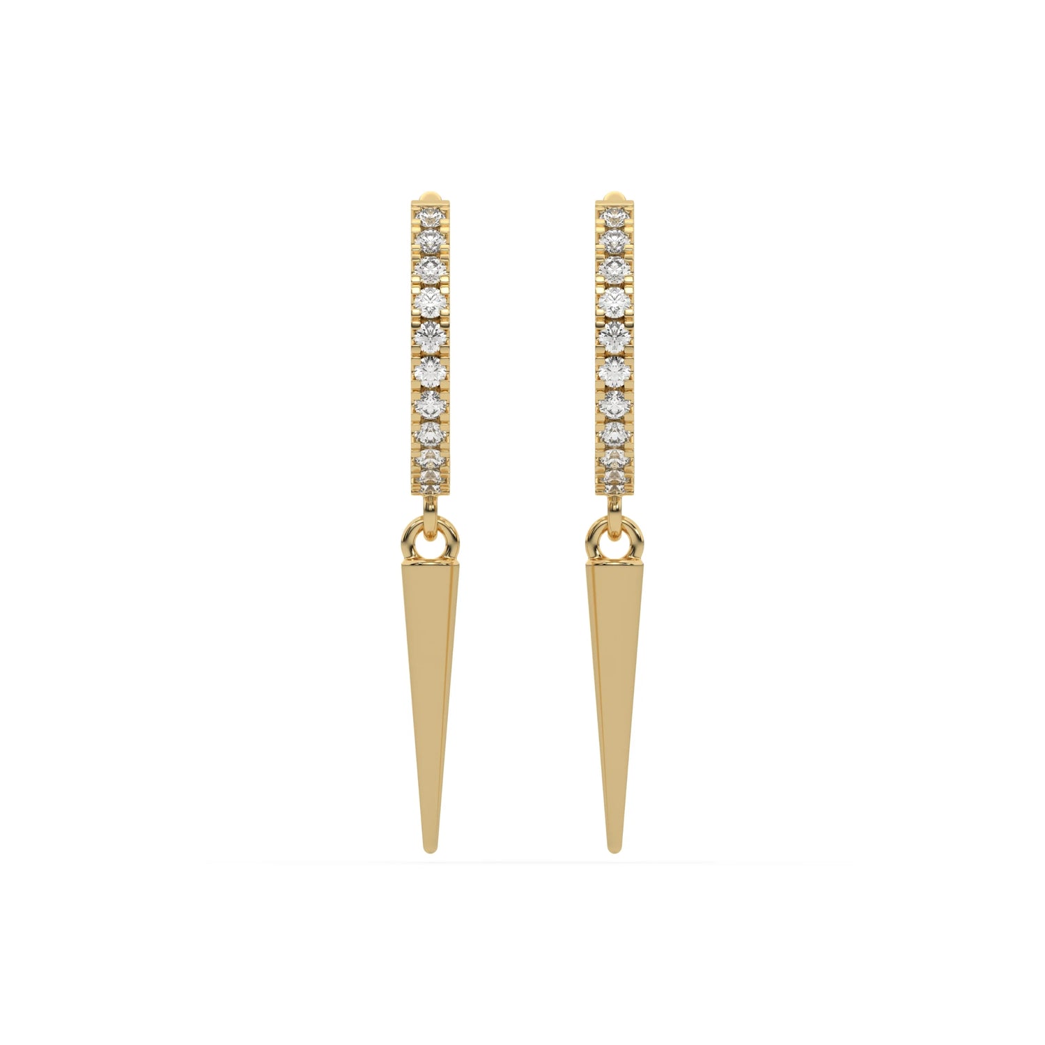 0.33 CT Lab Diamond Spike Hoop Earrings