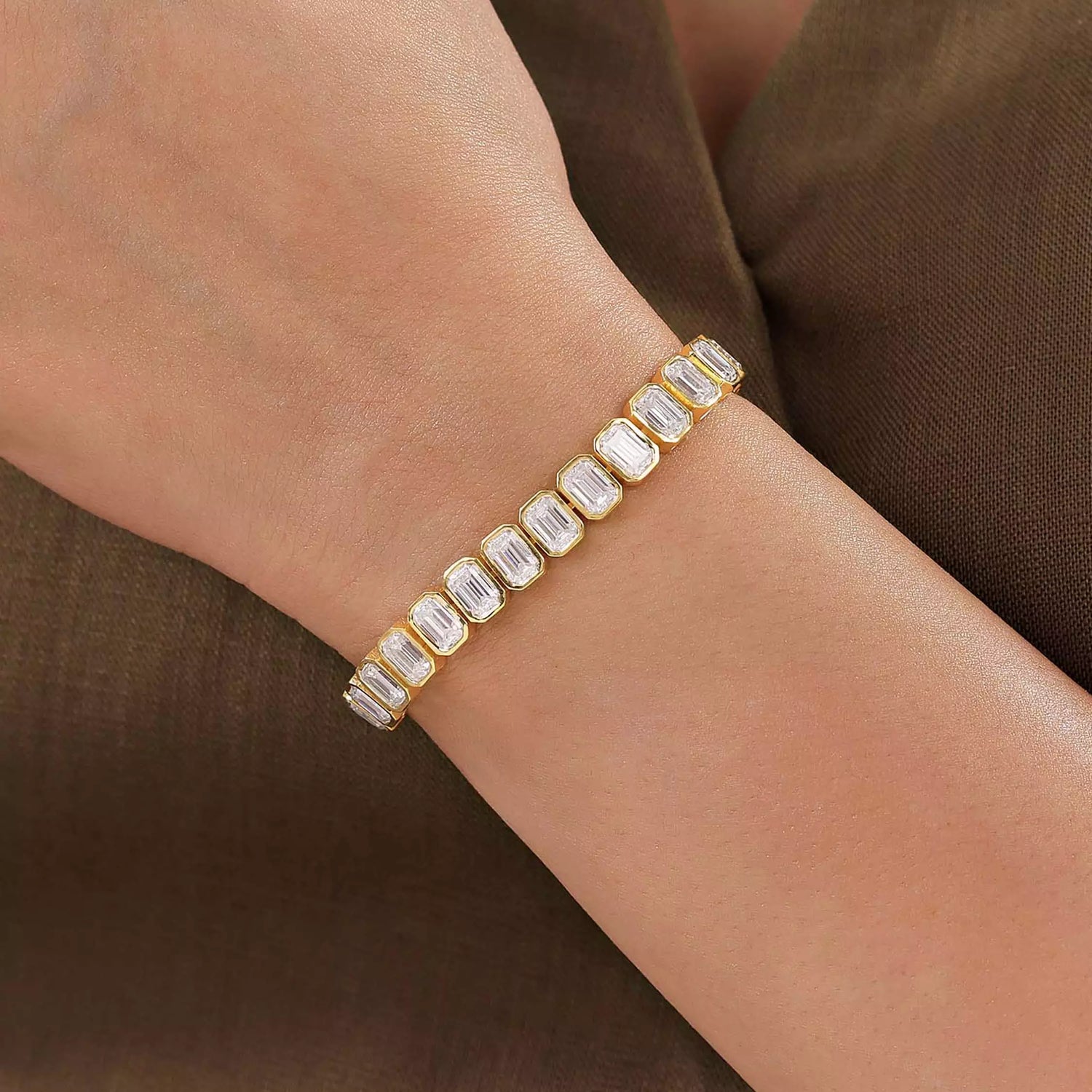 Emerald Lab Grown Diamond Tennis Bracelet
