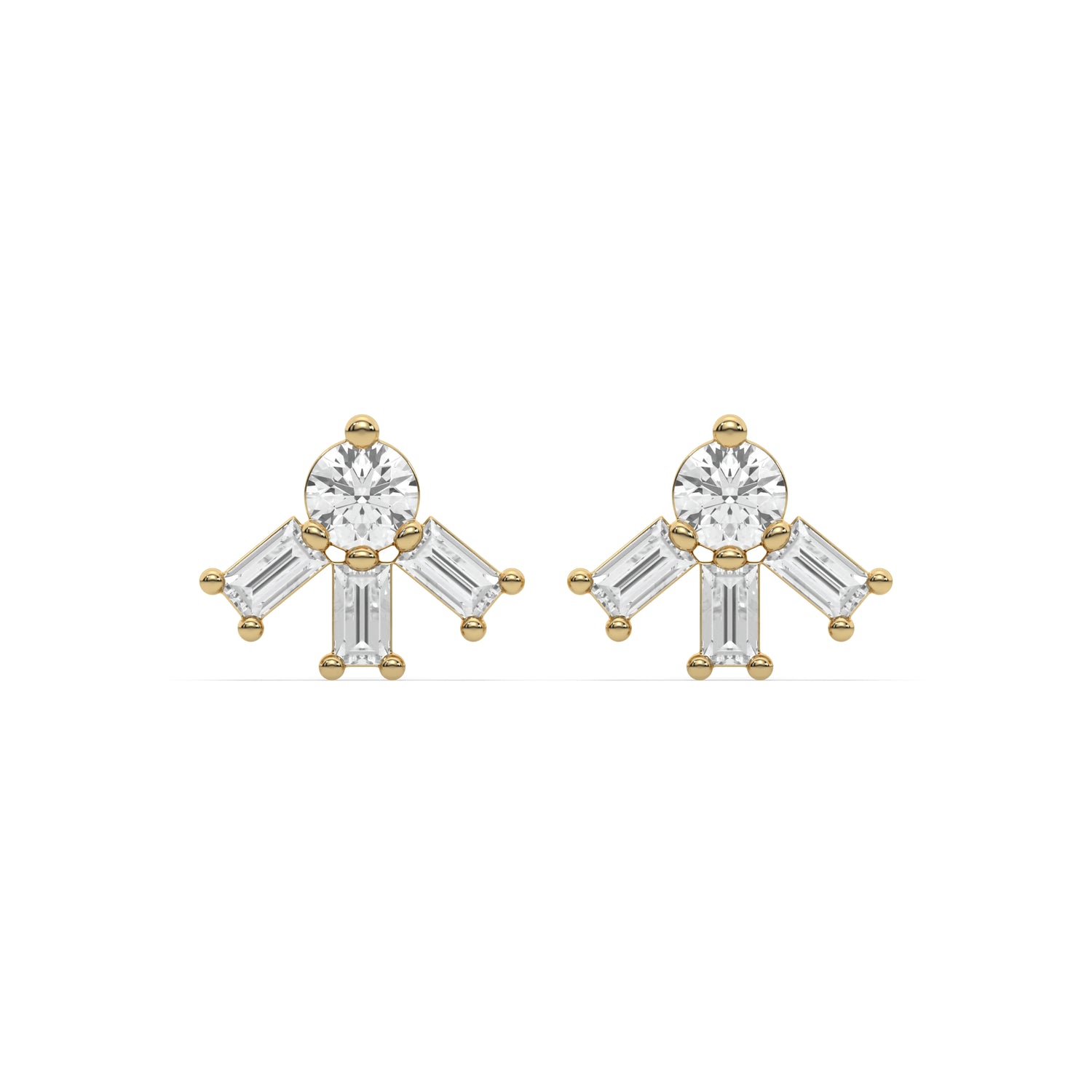 0.25 CT Lab Diamond Celestial Stud Earrings