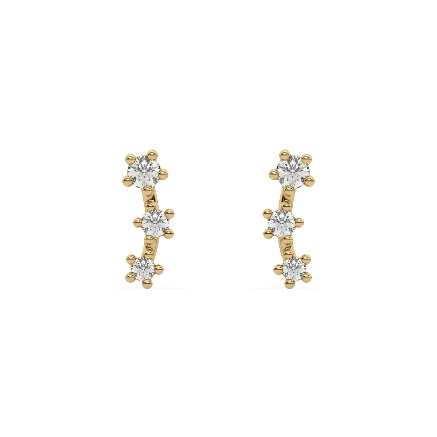 0.25 CT Lab Diamond Climber Earrings