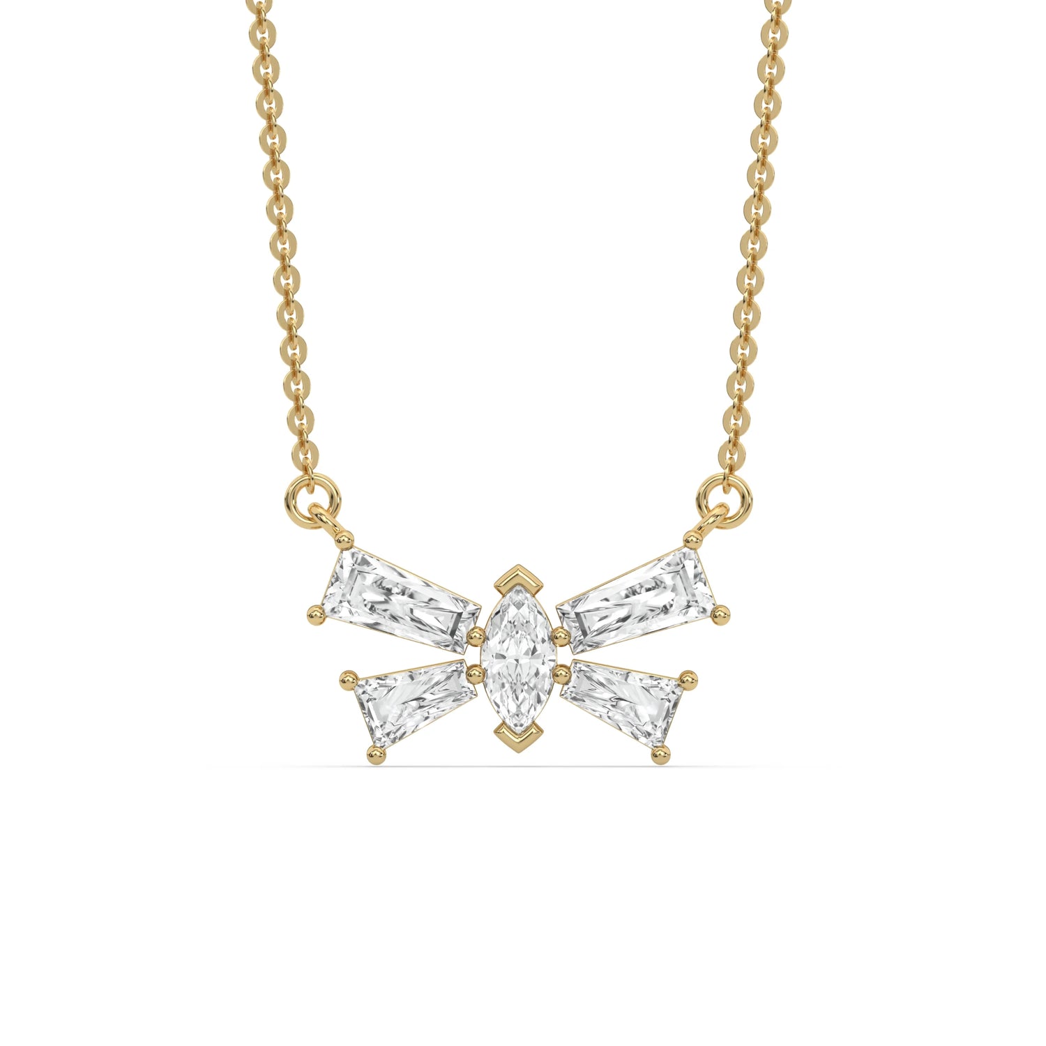 1.20 CT Natural Diamond Butterfly Necklace