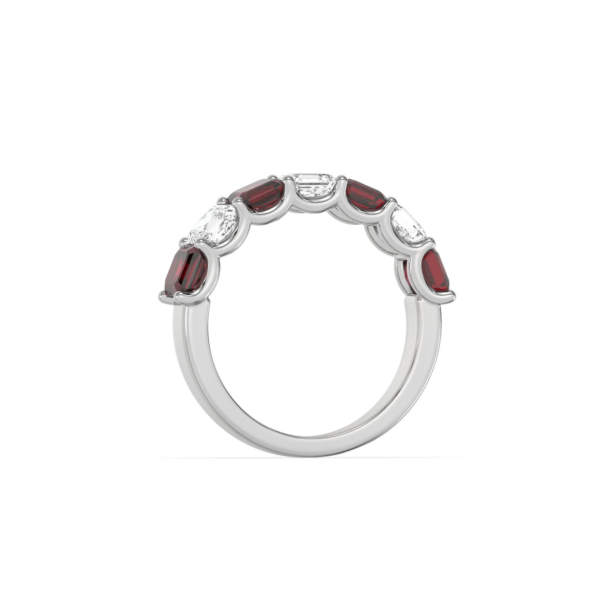 10K White Gold Asscher Eternity Ring