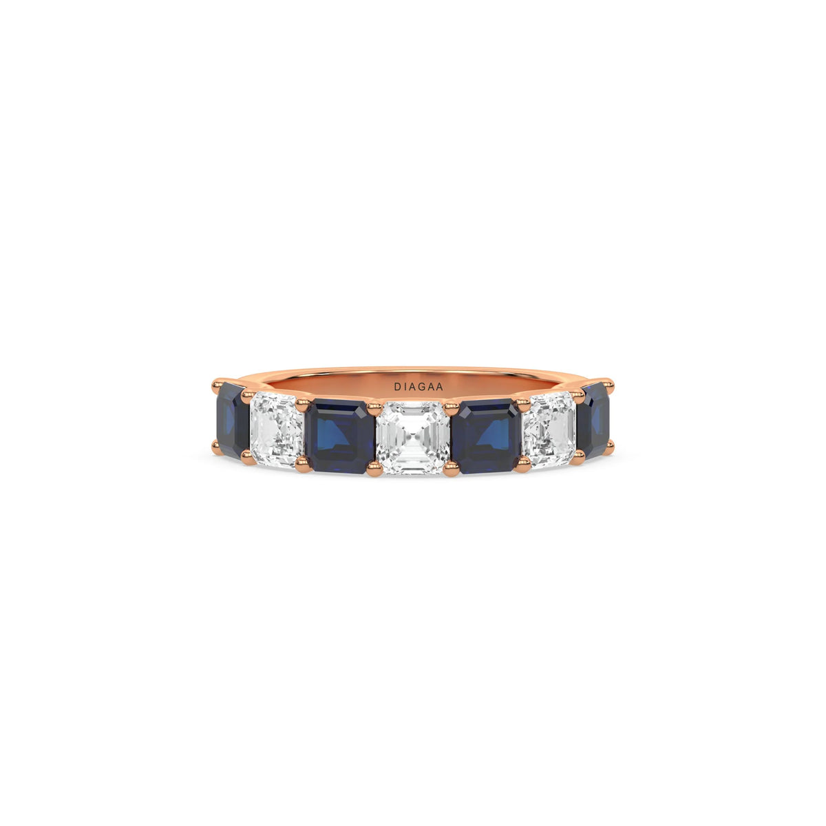 18K Rose Gold Asscher Eternity Ring