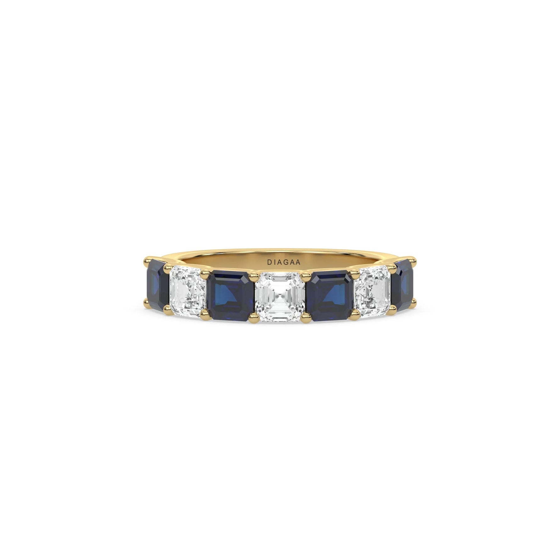 18K Yellow Gold Asscher Eternity Ring