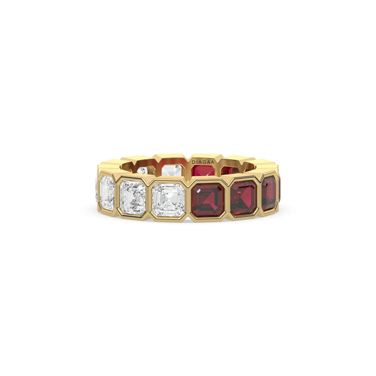 18K Yellow Gold Asscher Eternity Ring