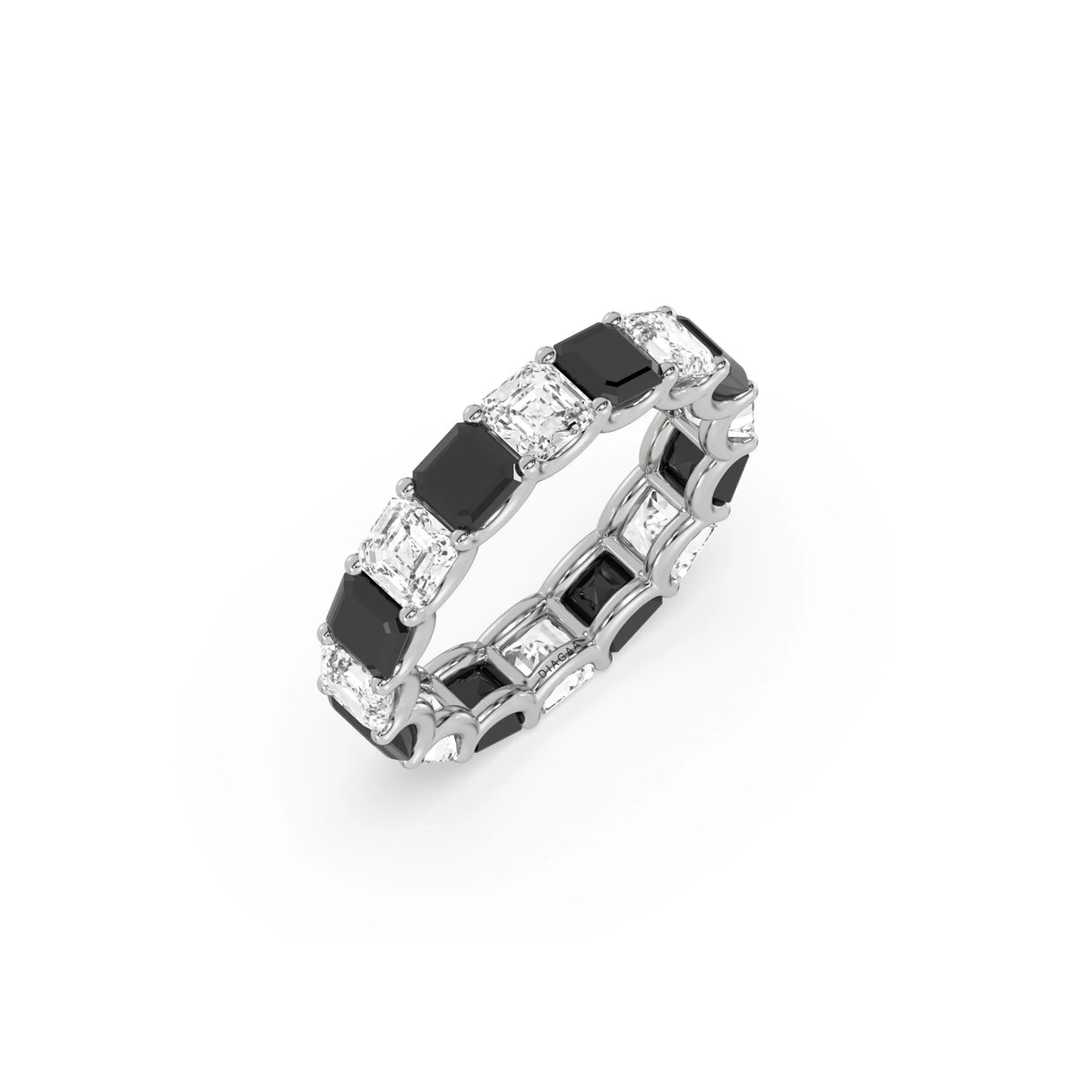 14K White Gold Asscher Diamond Eternity Ring