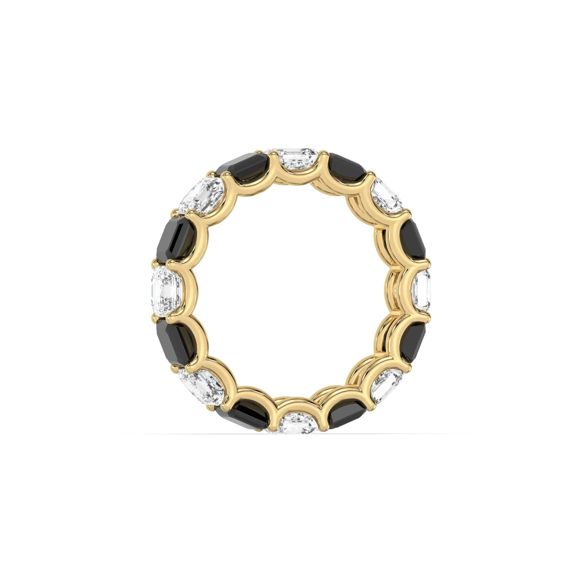 10K Yellow Gold Asscher Diamond Eternity Ring