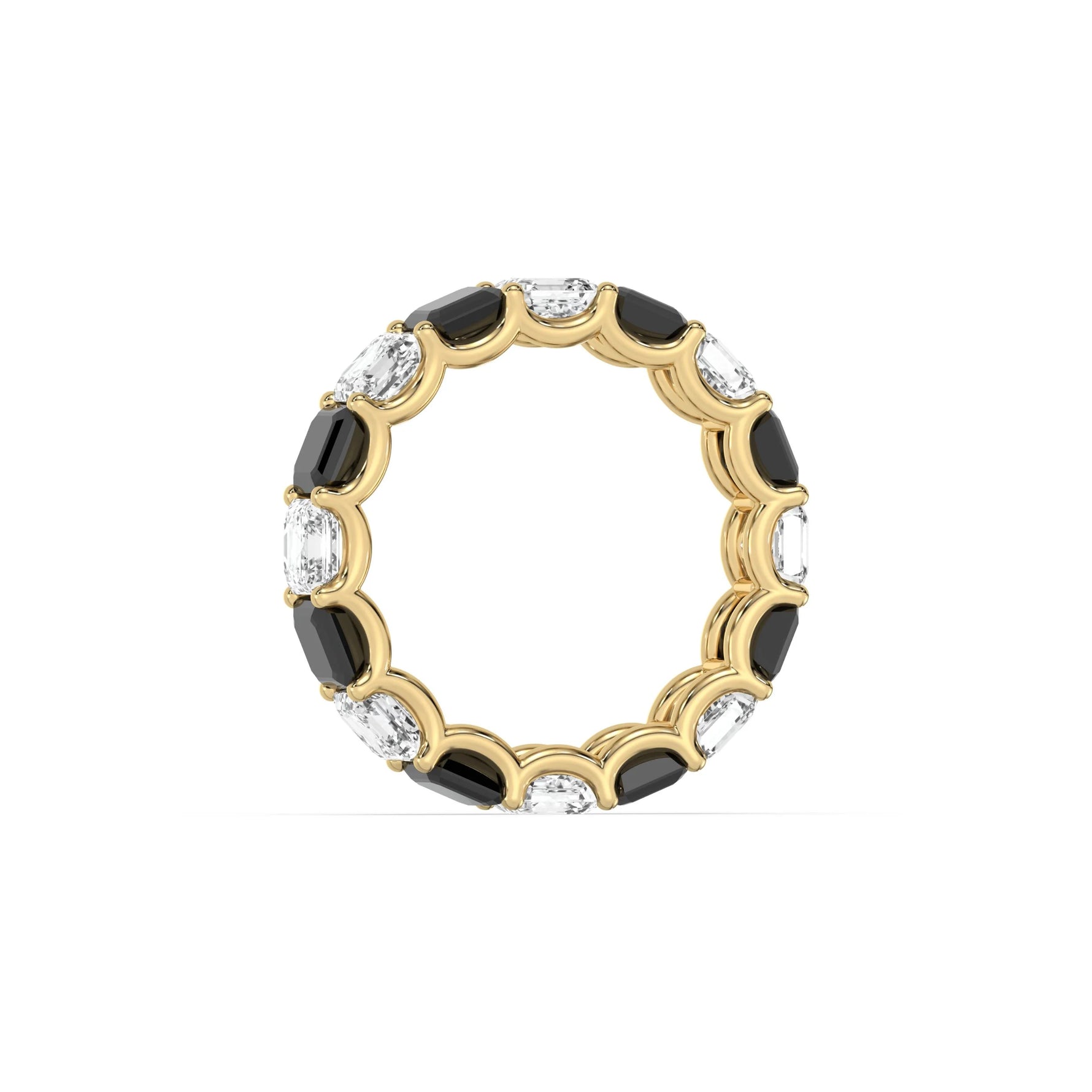 10K Yellow Gold Asscher Diamond Eternity Ring