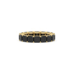 18K Yellow Gold Asscher Natural Black Diamond Eternity Ring