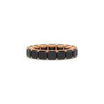 18K Rose Gold Asscher Natural Black Diamond Eternity Ring