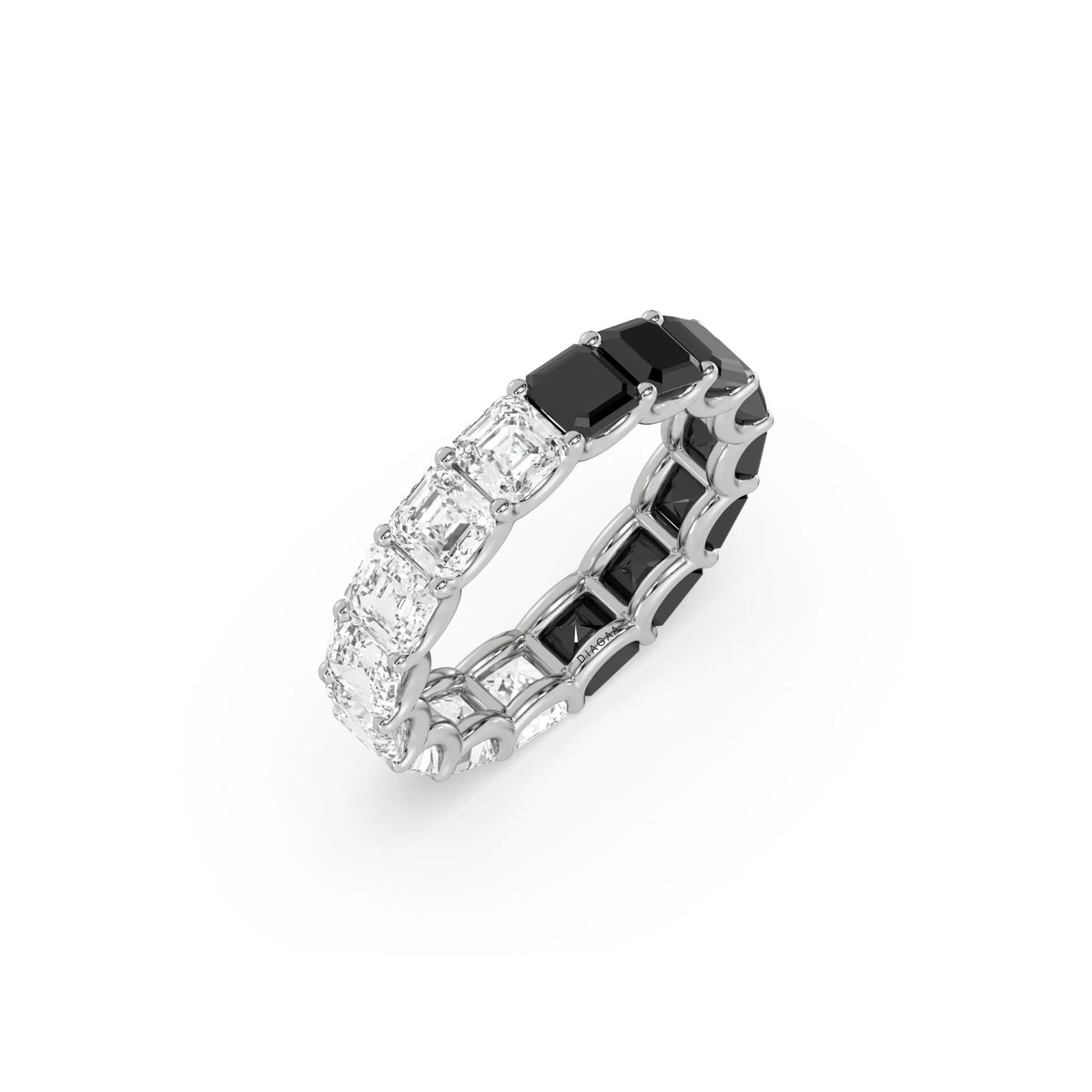 14K White Gold Asscher Diamond Eternity Ring