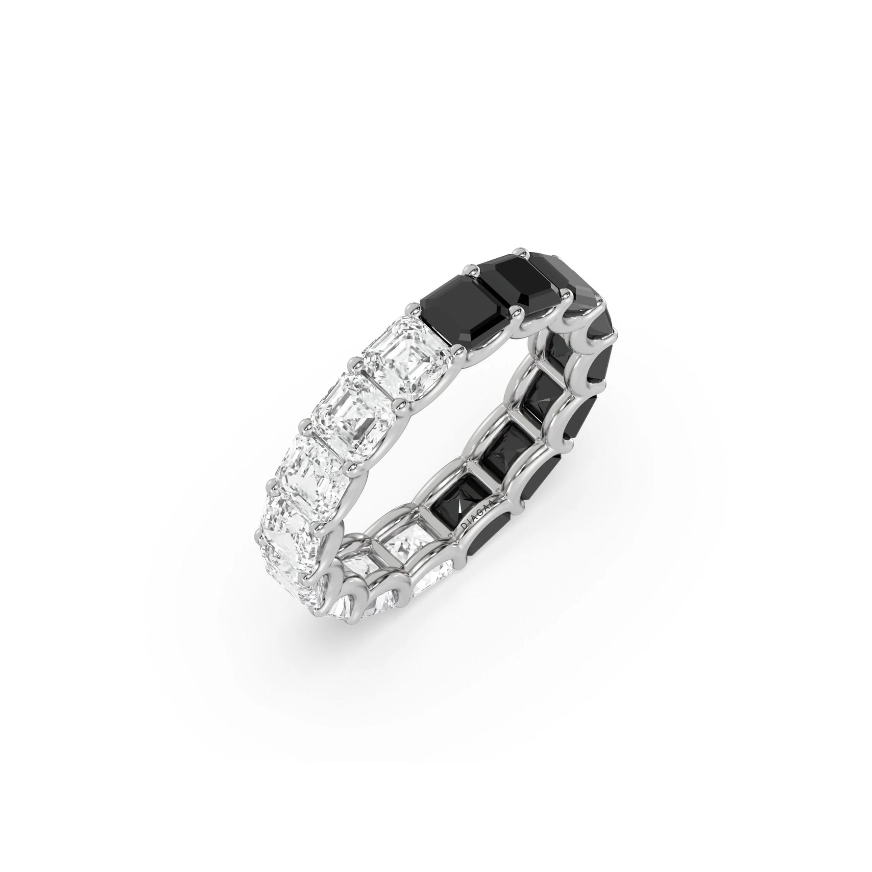 14K White Gold Asscher Diamond Eternity Ring