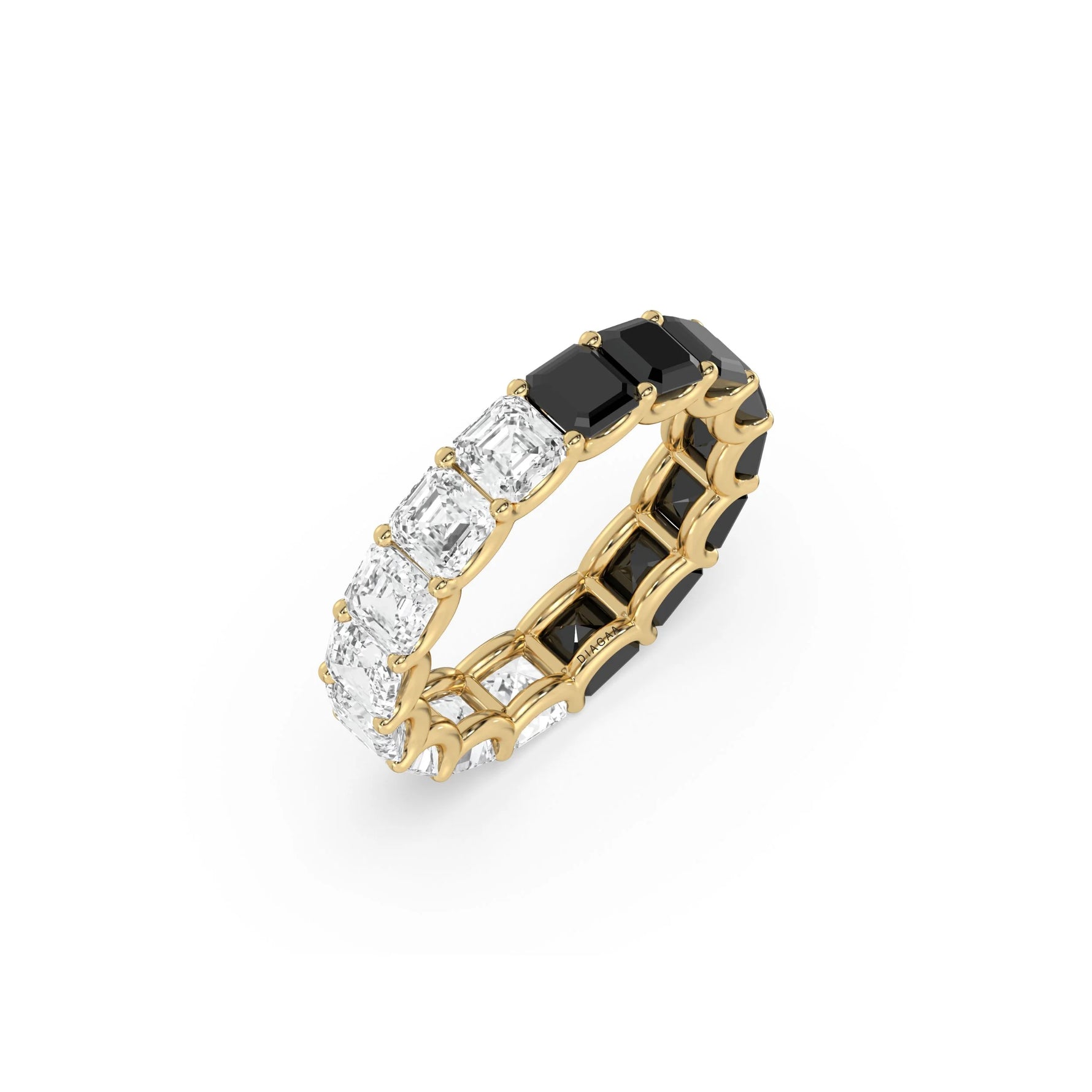 18K Yellow Gold Asscher Diamond Full Eternity Ring