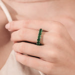 10K White Gold Asscher Cut Eternity Ring