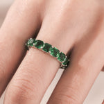 Asscher Cut Emerald Eternity Ring