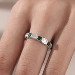 10K White Gold Asscher Eternity Ring