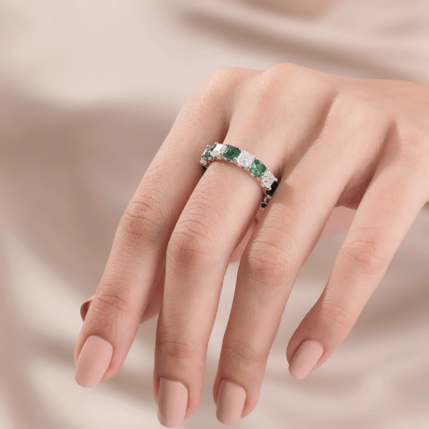 Asscher Diamond Full Eternity Ring