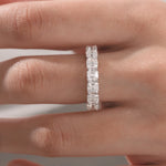 14K White Gold Asscher Diamond Half Eternity Ring