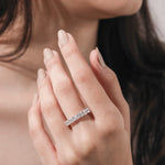 Asscher Diamond 10K Gold half Eternity Ring